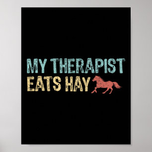 Póster Mi terapeuta come heno vintage a caballo con mujer