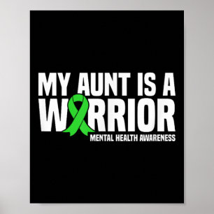 Póster Mi Tía Es Una Cinta Verde Guerrera De Salud Mental