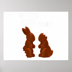 Póster Mi trasero duele la pascua divertida de chocolate