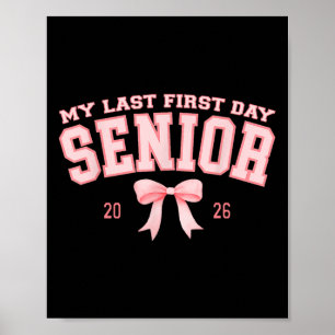 Póster Mi último primer día Senior 2026 Retro Groovy Tie