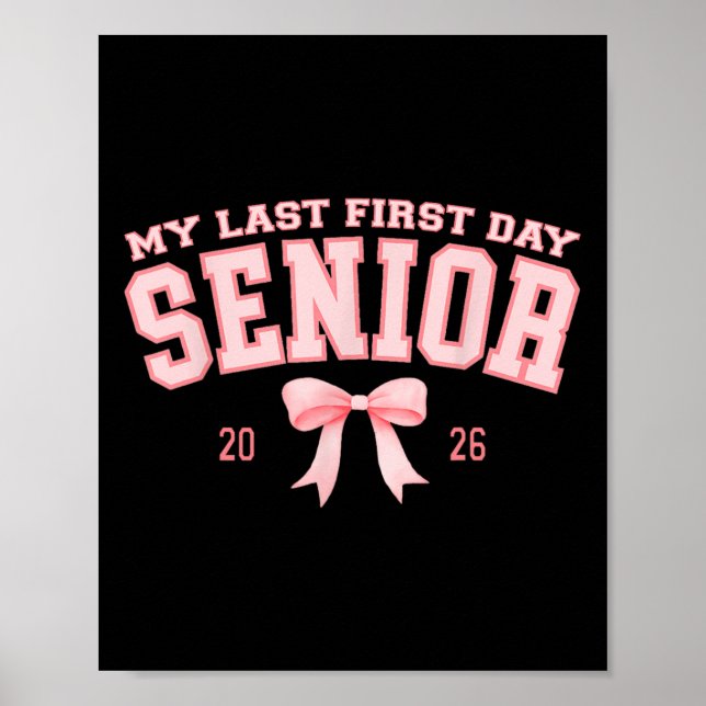 Póster Mi último primer día Senior 2026 Retro Groovy Tie  (Frente)