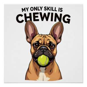 Póster Mi única habilidad es masticar pelotas de tenis de