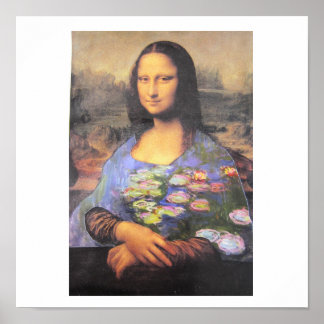 Póster Mi vestido nuevo - collage - Mona Lisa con un vest