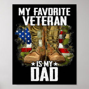 Póster Mi Veterano Favorito Es Mi Papá Día de los Veteran