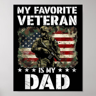 Póster Mi Veterano Favorito Es Mi Papá Día de los Veteran