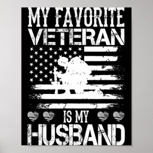 Póster Mi veterano favorito mi esposo veteranos militares