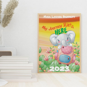 Póster Mi viaje comienza aquí con cartel de habitación de
