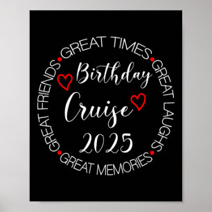 Póster Mi viaje en crucero de cumpleaños 2025 Fam coincid