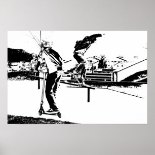 Póster Mi vida es patinaje y balanceo