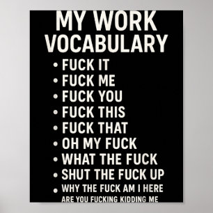 Póster Mi vocabulario de trabajo para ello para mí para u