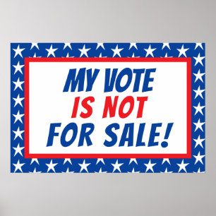 Póster Mi voto no es a la venta patriótico