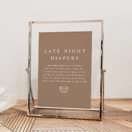 Póster MIA Boho Earth Tone Late Night Diapers Baby Shower