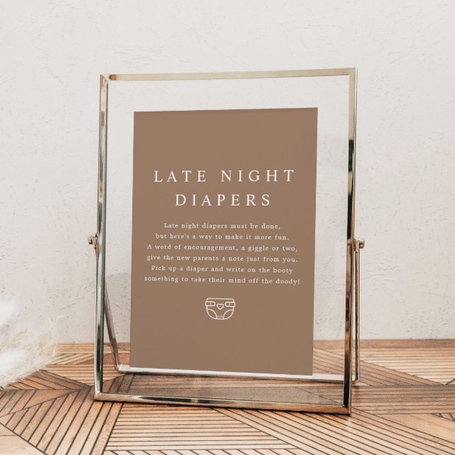 Póster MIA Boho Earth Tone Late Night Diapers Baby Shower (Subido por el creador)