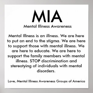 Póster MIA, Concienciación sobre Enfermedades Mentales, E