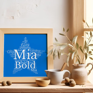 Póster Mia Name Cloud Personalizable Poster