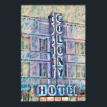 Póster Miami Beach Art Deco Hotel Pintura 3<br><div class="desc">La zona de South Beach de Miami Beach cuenta con una gran colección de hoteles antiguos. El establecimiento data de los años 30 y 40 y forma parte del distrito Art Deco de Miami del Registro Nacional de Lugares Históricos. Los coloridos carteles iluminan el cielo nocturno a lo largo de...</div>
