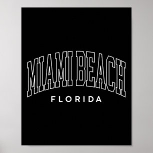 Póster Miami Beach Florida Retro Preppy Throwback Vintage