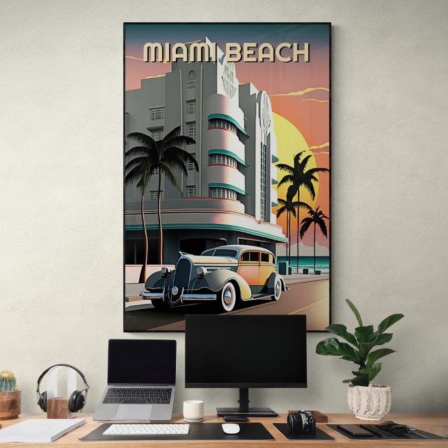 Póster Miami Beach Ocean Drive Sunset de los años 30 (Subido por el creador)