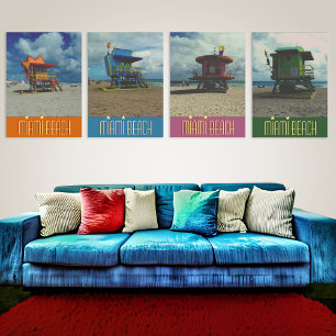 Póster Miami Beach Print, papel Poster de valor (Matte)