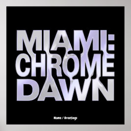 Póster Miami Chrome Dawn Liquid Metal Y3K Aesthetic Art