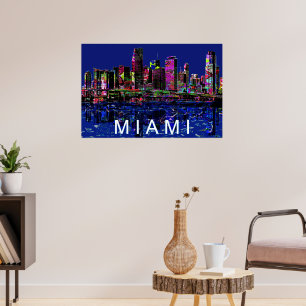 Póster Miami en graffiti