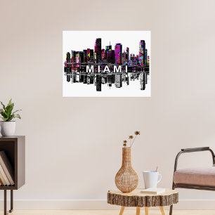 Póster Miami, Florida en grafiti