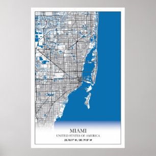 Póster Miami Florida FL Estados Unidos USA Travel City Ma
