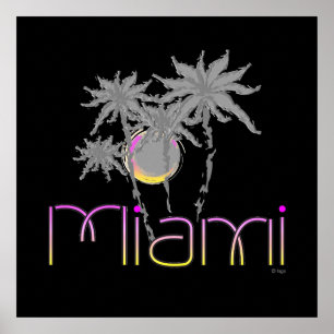 Póster Miami, Florida Palms Guay moderno