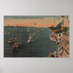 Póster Miami, Florida - View of Fishing
