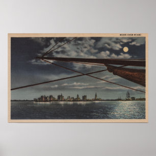 Póster Miami, Florida - Vista panorámica de la ciudad sob