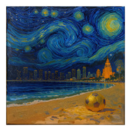 Póster Miami Golden Shore Soccer Fine 