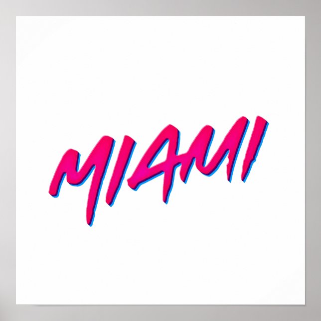 Póster Miami Neon Colors New Retro Style Minimalism (Frente)