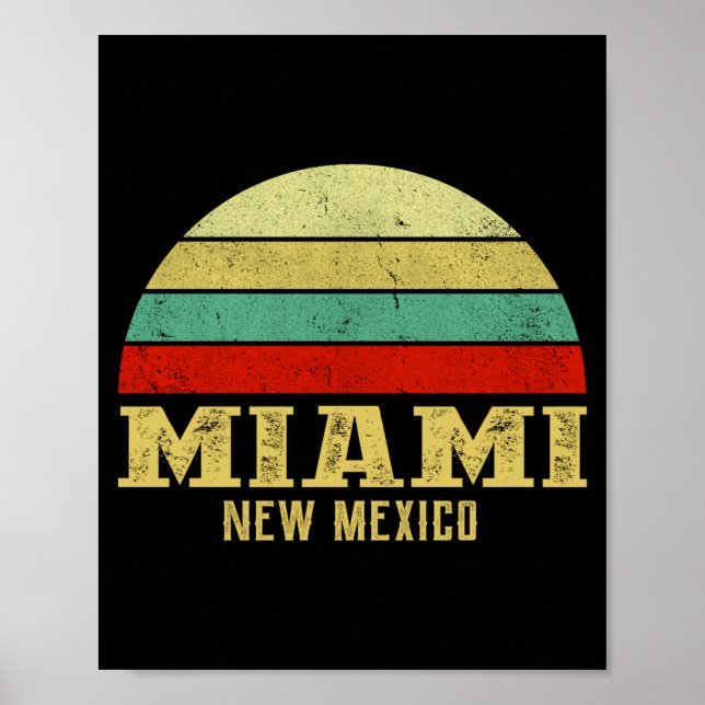 Póster Miami New Mexico Vintage Retro Sunset  (Frente)