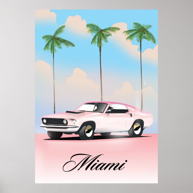 Póster Miami Pink Sunset (Frente)