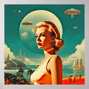 Póster Miami Retro Space Age