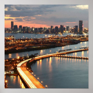 Póster Miami Skyline