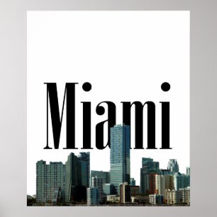 Póster Miami Skyline con Miami en el Poster Sky