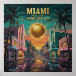 Póster Miami Sunset World Cup 2026 Soccer Poster — Art De