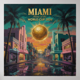 Póster Miami Sunset World Cup 2026 Soccer Poster — Art De