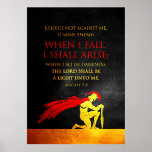 Póster Micah 7:8 Biblia Verso