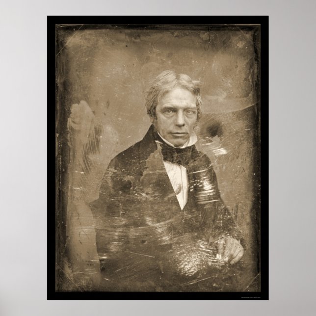 Póster Michael Faraday Daguerreotipo 1845 (Frente)