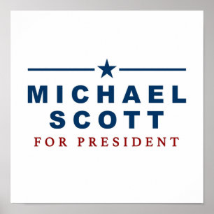 Póster Michael Scott para Presidente La Oficina