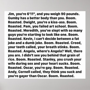 Póster Michael Scotts Boom Roast Speech
