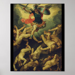 Póster Michael y los ángeles caídos por Giuseppe Cesari