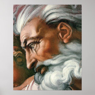 Póster Michelangelo Creación Adam Dios
