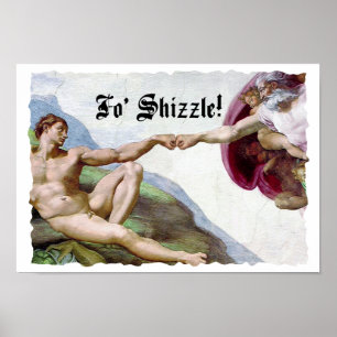 Póster Michelangelo Creación Del Hombre Puño Contra Puño