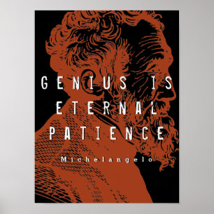 Póster Michelangelo Genius Es Cita De Paciencia Eterna