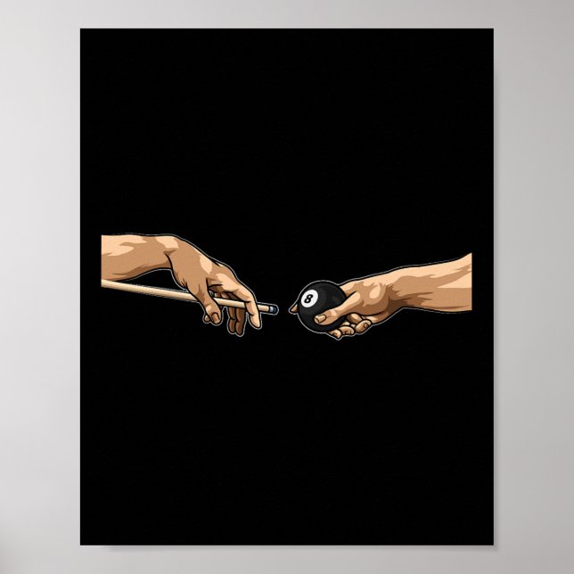 Póster Michelangelo Manos Creación De Adam Pool Billiards (Frente)