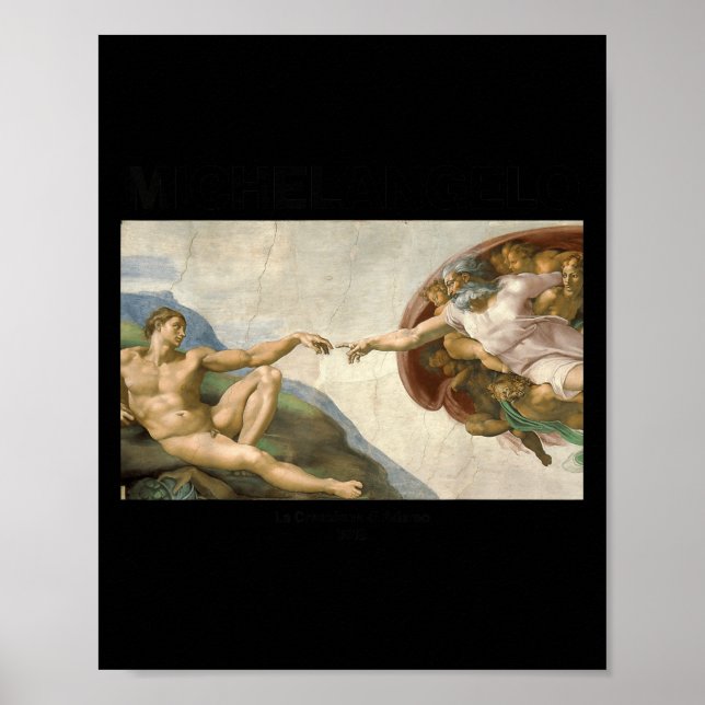 Póster Michelangelo - The Creation Of Adam _ Famous Paint (Frente)