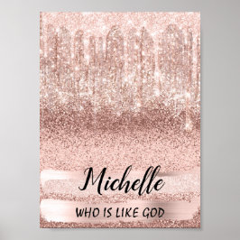 Póster Michelle Name significa cumpleaños 16ª Rosa de nov
